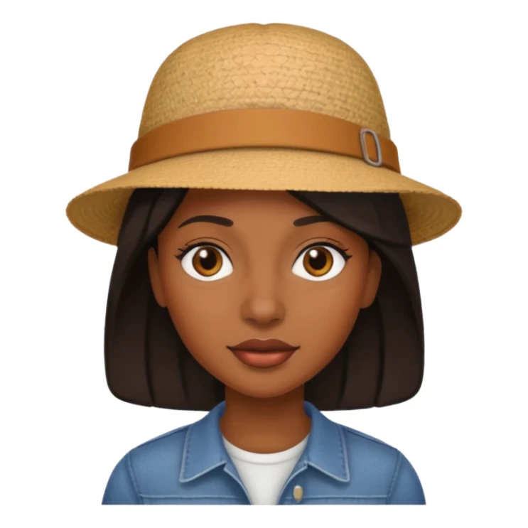 black woman with hat sticker