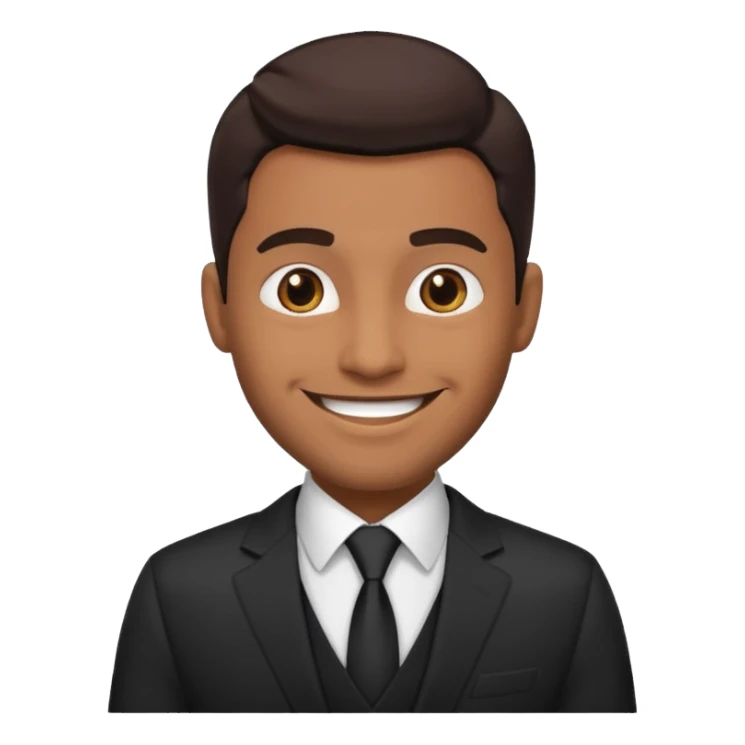 brown man wearing suit sticker