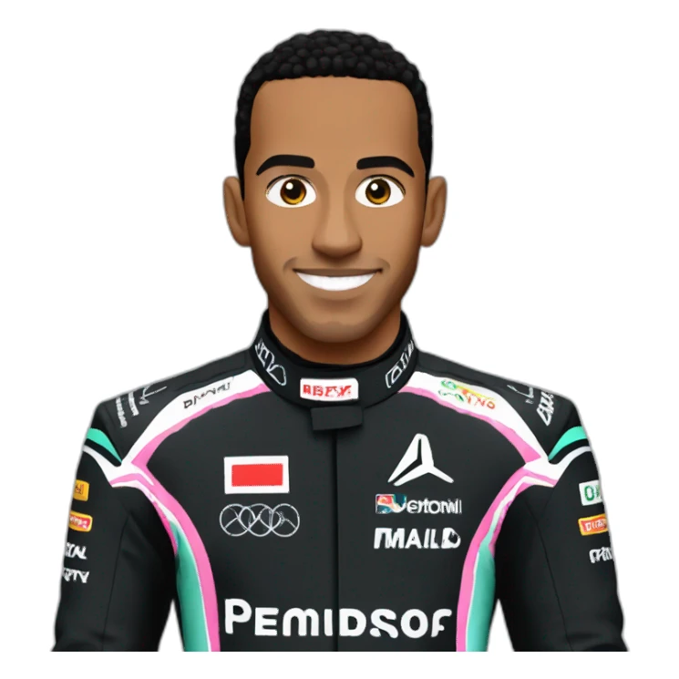 lewis hamilton in black race suit sticker