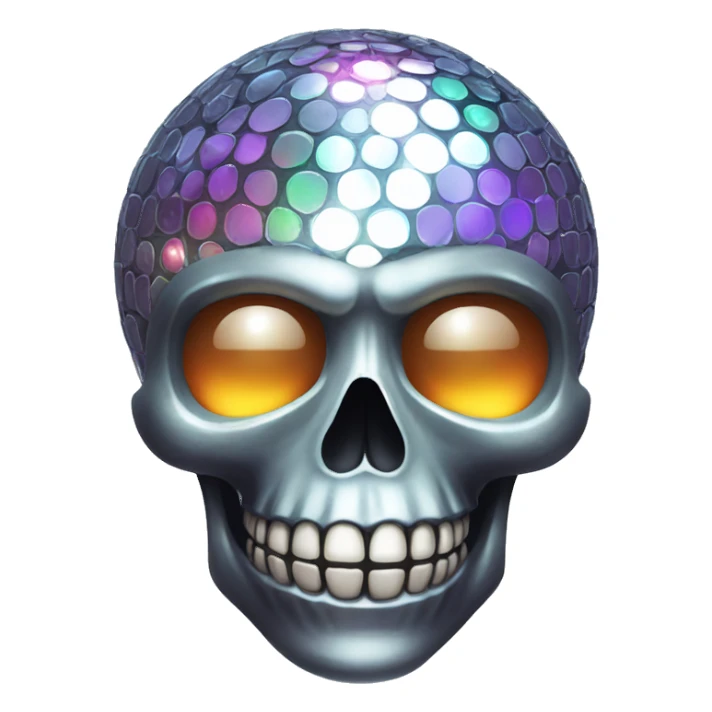 Disco ball skull sticker