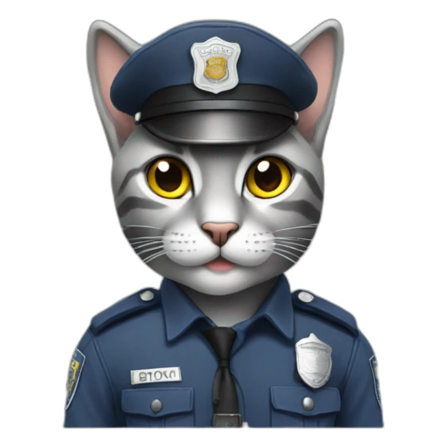 police cat grey sticker
