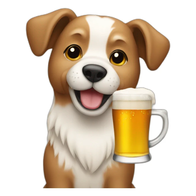 Dog drinking beer sticker