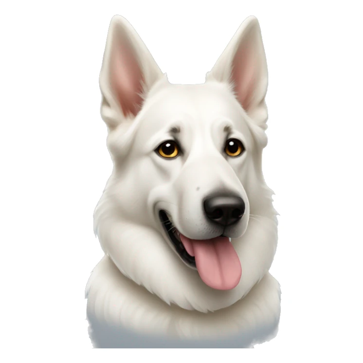 white german shepard big nose sticker