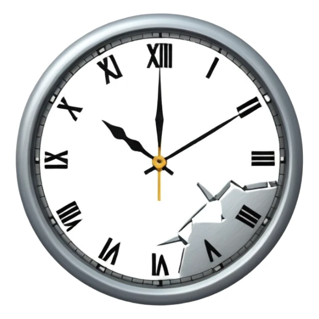 Broken clock sticker