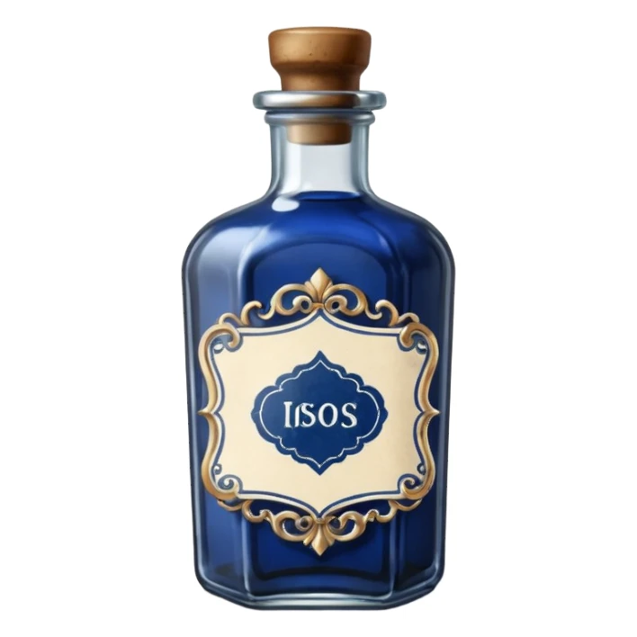 Ink bottle with label
 sticker