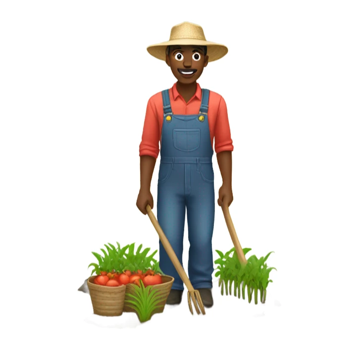Black farmer worker sticker