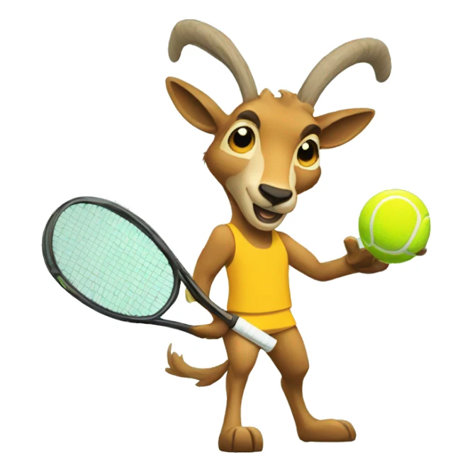 Chamois playing tennis sticker