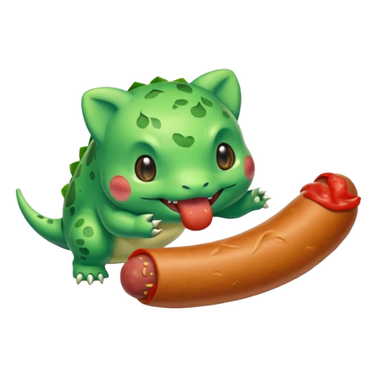 bulbasaur eating sausage sticker