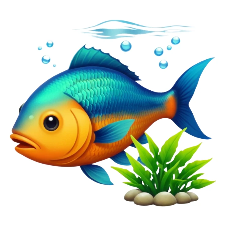 A fish eating a plant sticker