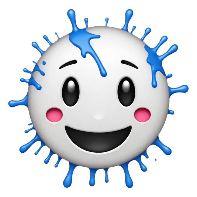 Splatter emoji but white sticker
