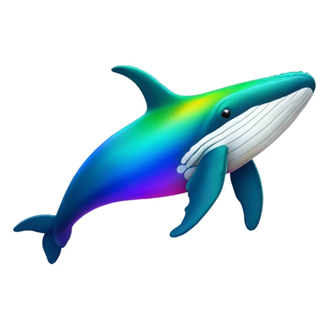 Rainbow color humpback whale sticker