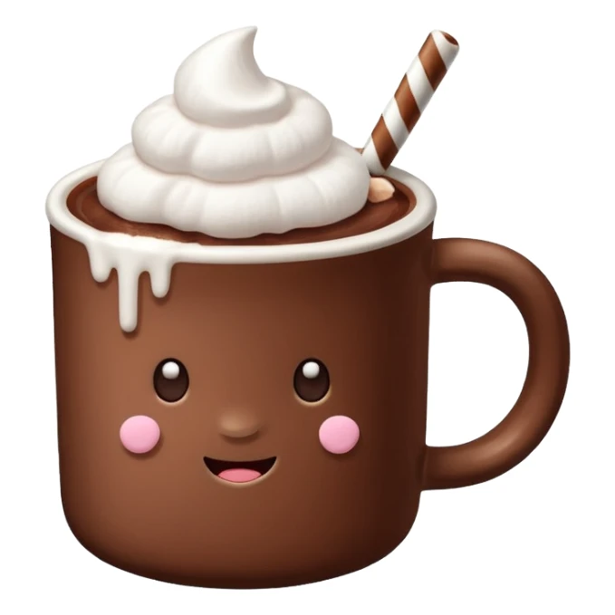aesthetic hot cocoa with marshmallows sticker