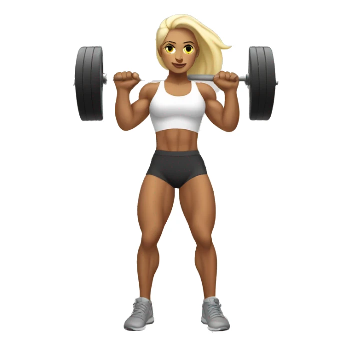 female white bodybuilder lifting weights sticker