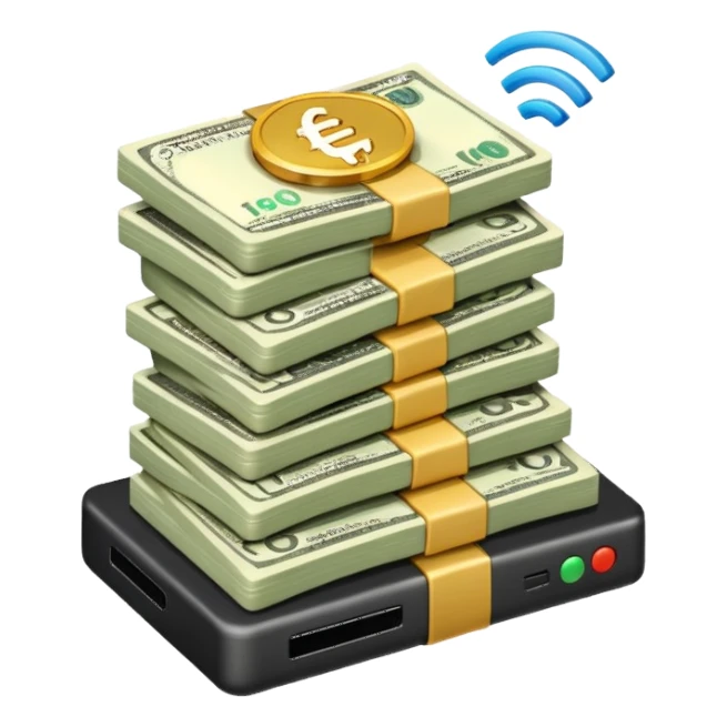 wifi money stack sticker