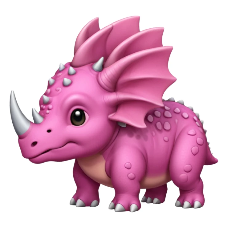 Triceratops cute pink 2d sticker