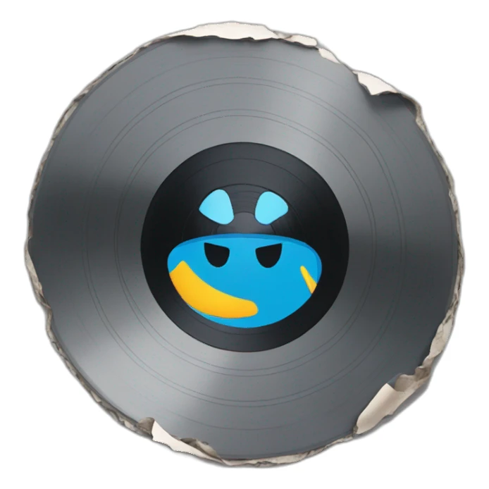 cracked vinyl record  sticker