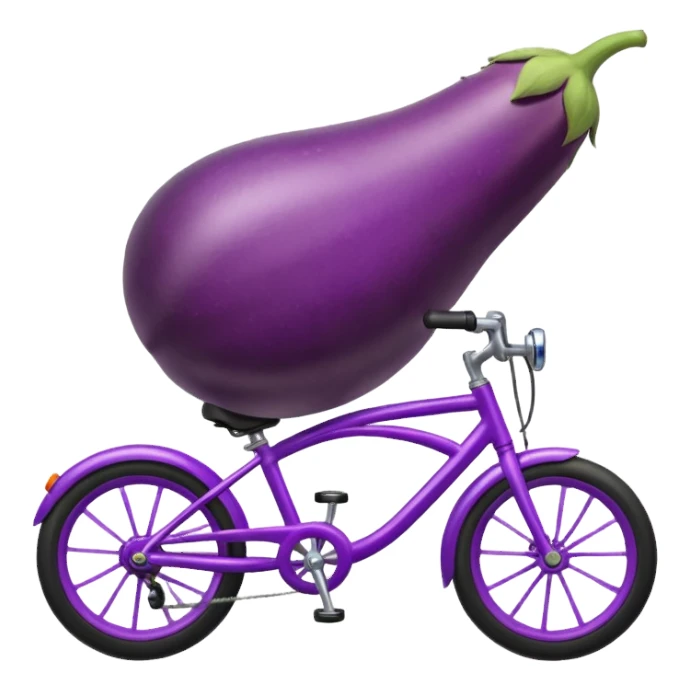 Eggplant riding a bike sticker