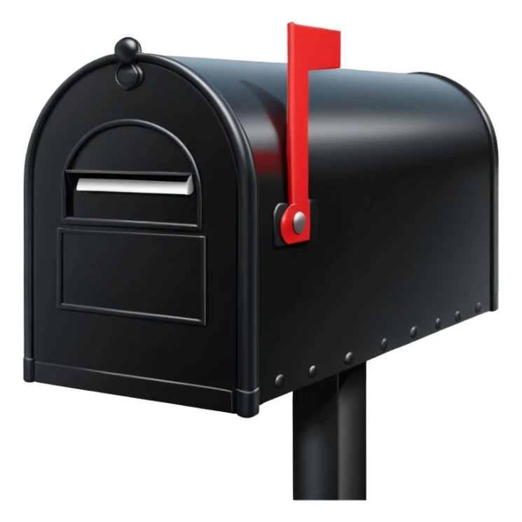 black unified mailbox №90210 on black post sticker