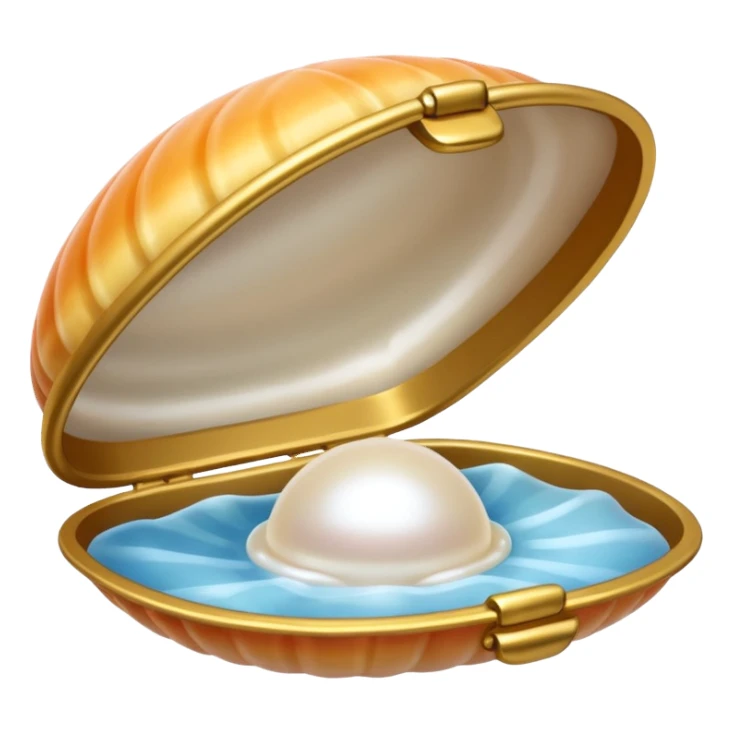 Girly clamshell with pearl inside sticker