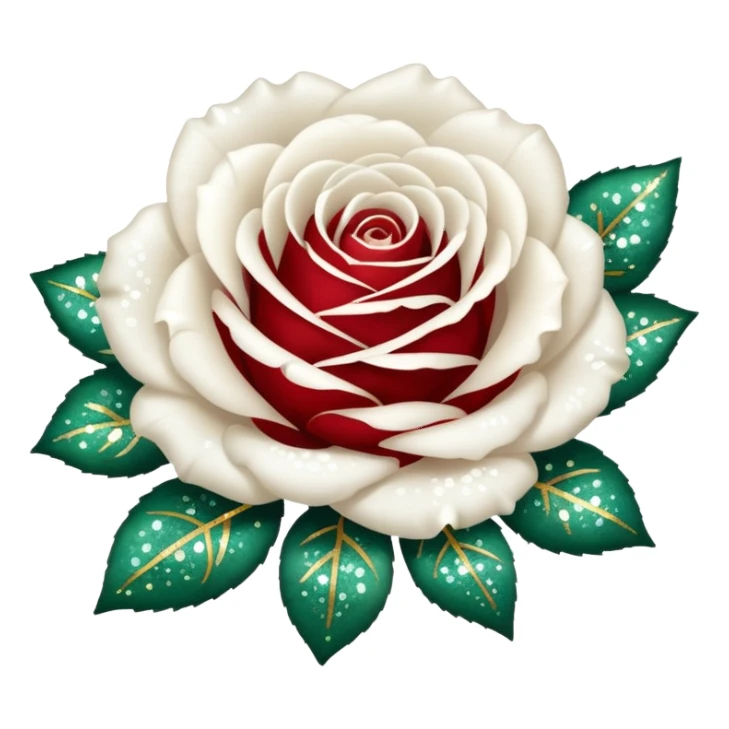 Glitter White Roses sticker