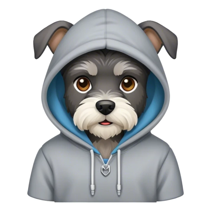 schnauzer wearing hoodie sticker