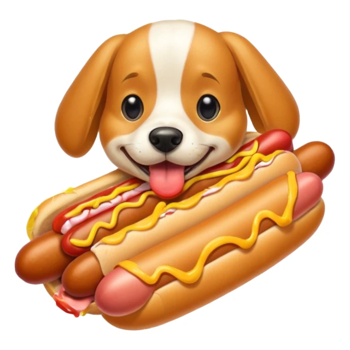 dog eating hotsog sticker