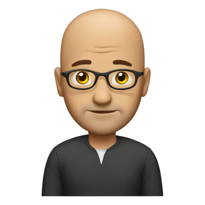 A bald men with barb sticker