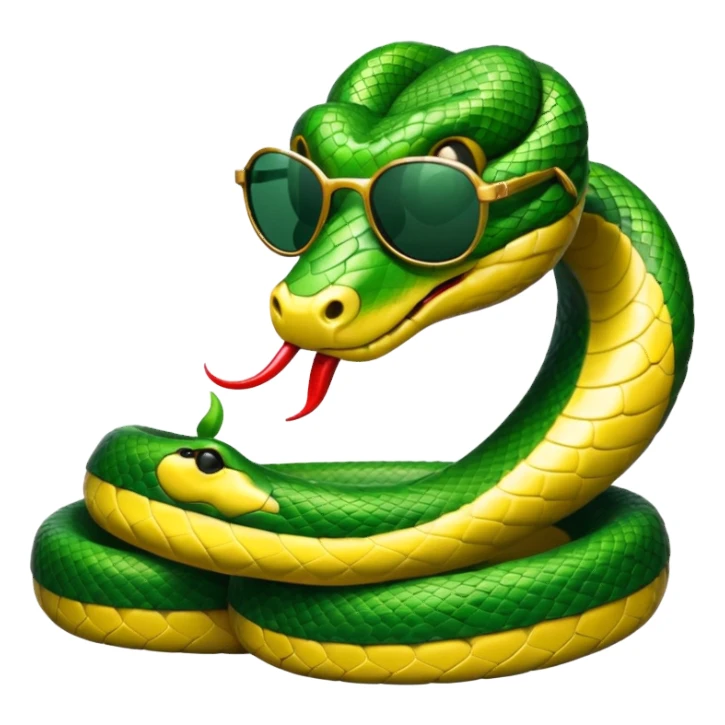 A snake wearing sunglasses. sticker