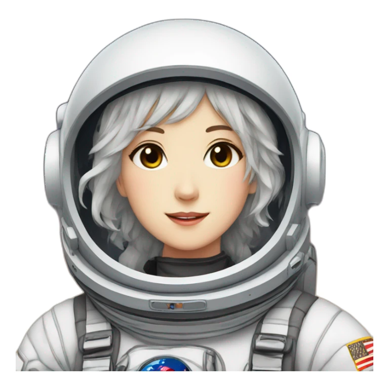 astronaut anime girl sticker