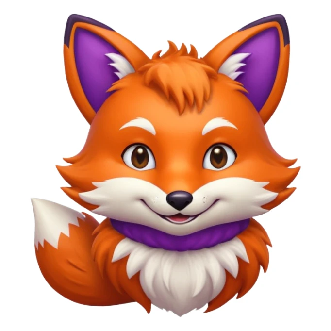 Purple colored retro fox sticker