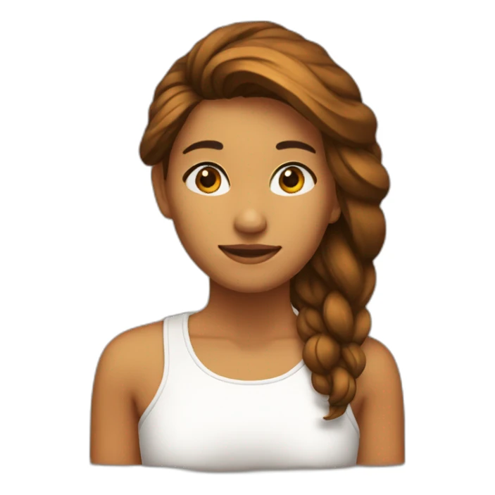 CHICA CON PELO LARGO MARRON  sticker