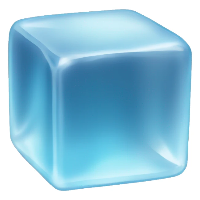 A small ice cube, crystal clear and shiny. sticker