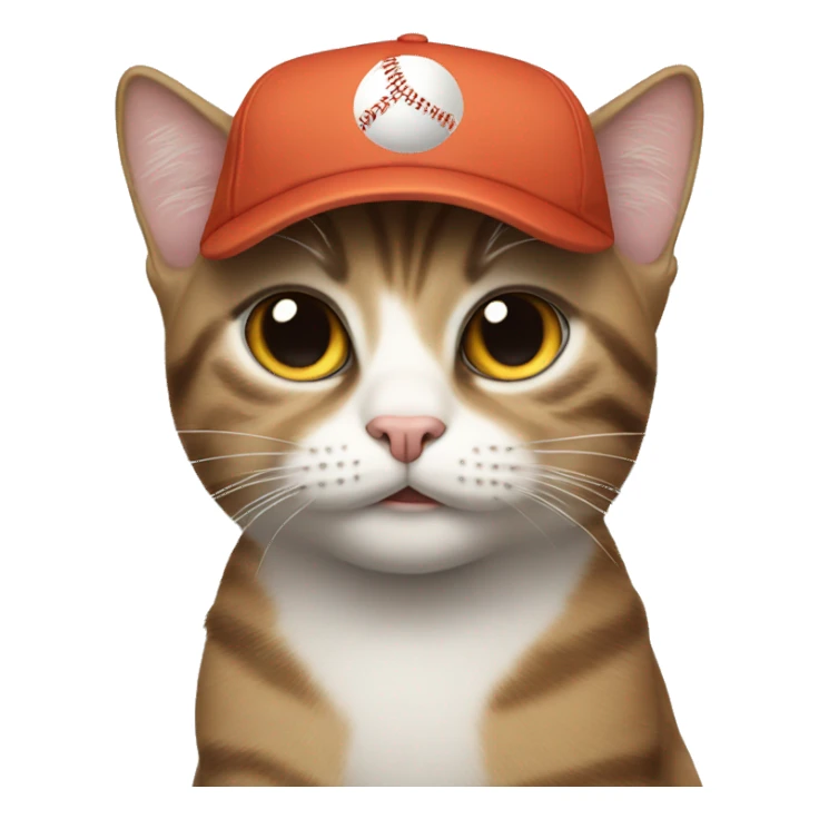 Cat wearing a baseball cap sticker