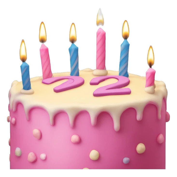 ‘22’ candle on a birthday cake sticker