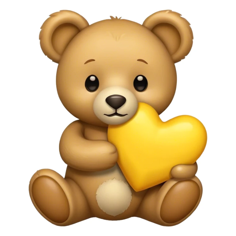 teddy bear with yellow heart sticker