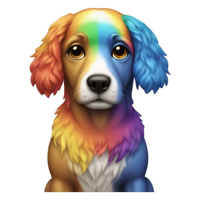 Rainbow dog sticker