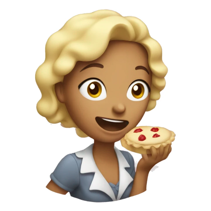 woman eating pie sticker