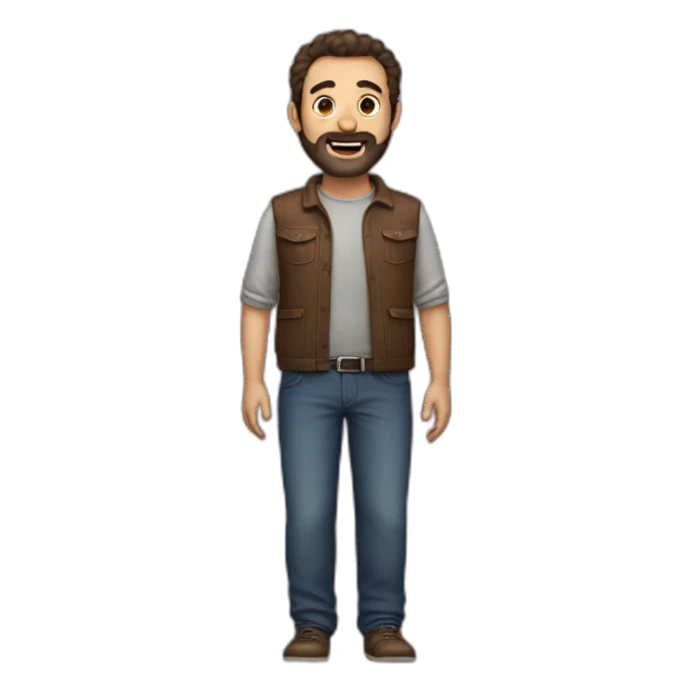 Man with a hairy belly sticker