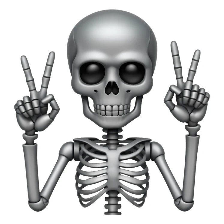 Metal Skeleton showing the middle finger sticker
