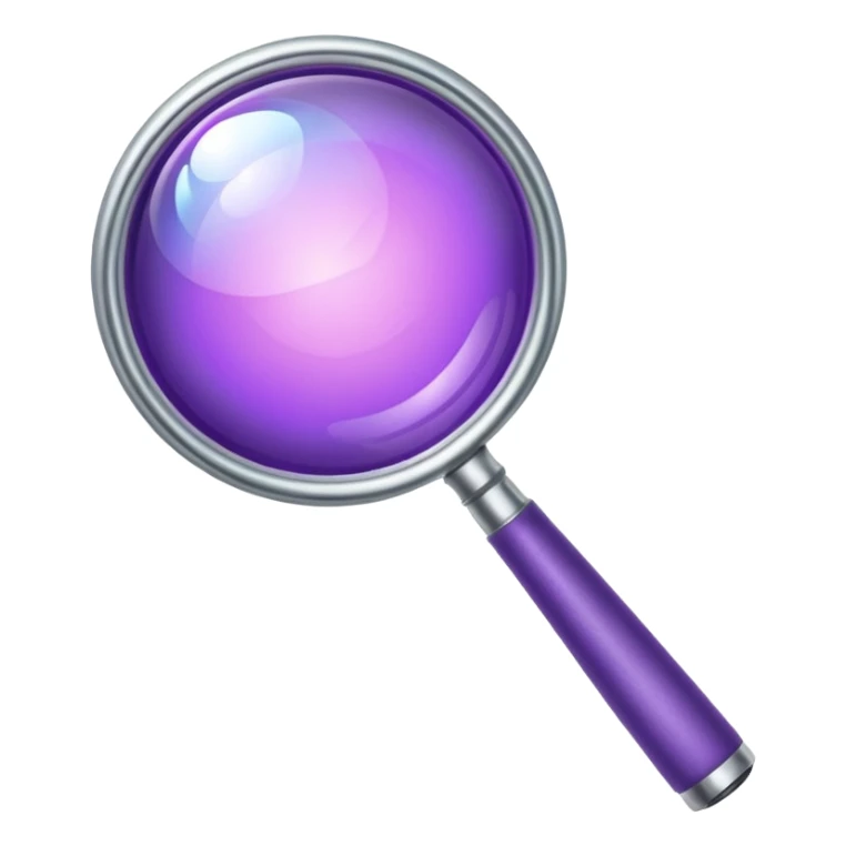 glitter purple and magnifying glass sticker