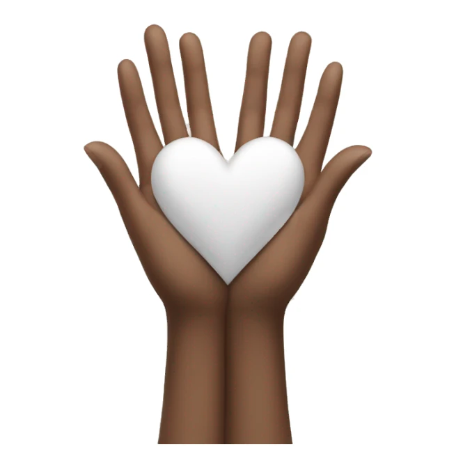 heart hands with white hearts sticker