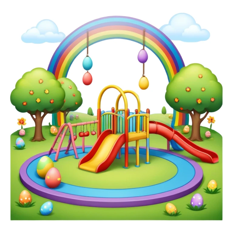 an easter rainbow play park landscape  sticker