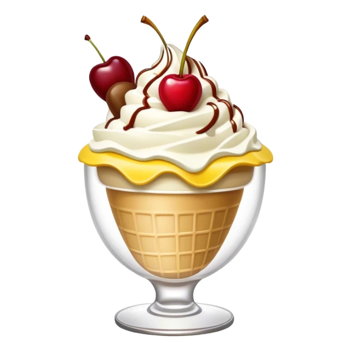 banana split ice cream sundae   sticker