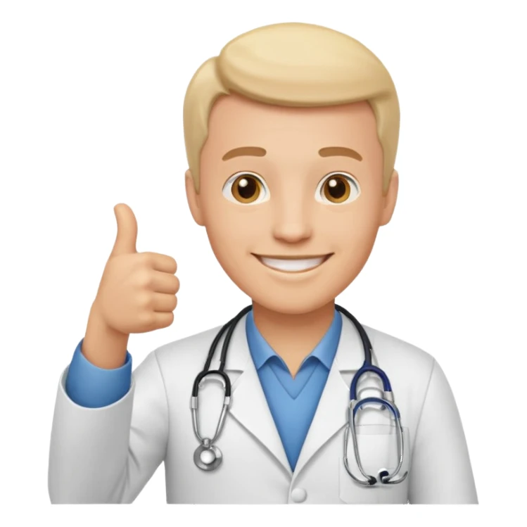 남자 의사가 그러지 않아도 된다는 이모지를 만들어줘 sticker