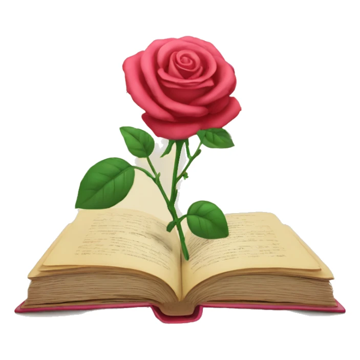 Libro con una rosa en el medio  sticker