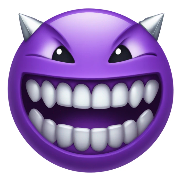 Grinning purple devil emoji with diamond grillz  sticker