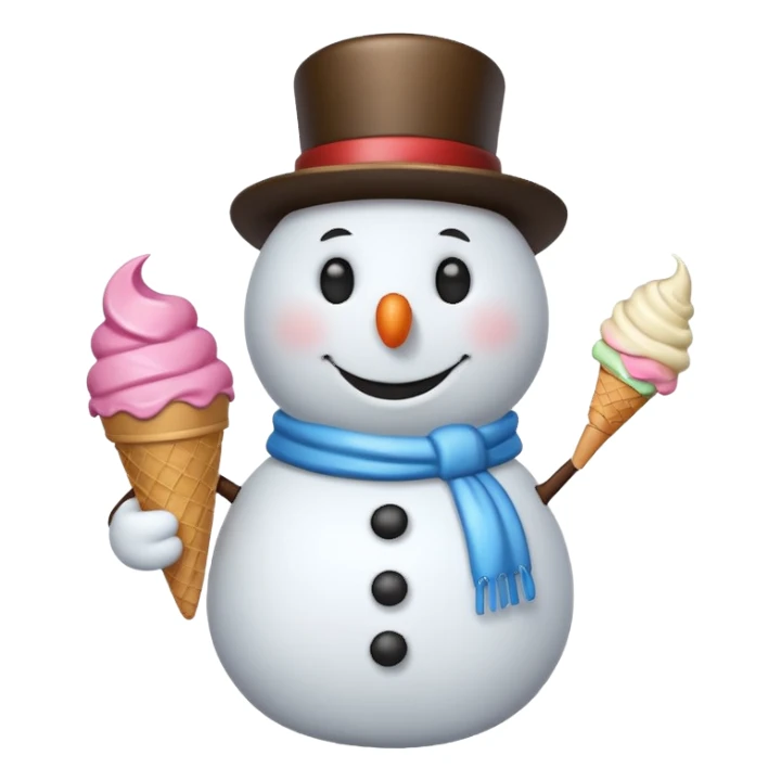 snowman with ice cream  sticker