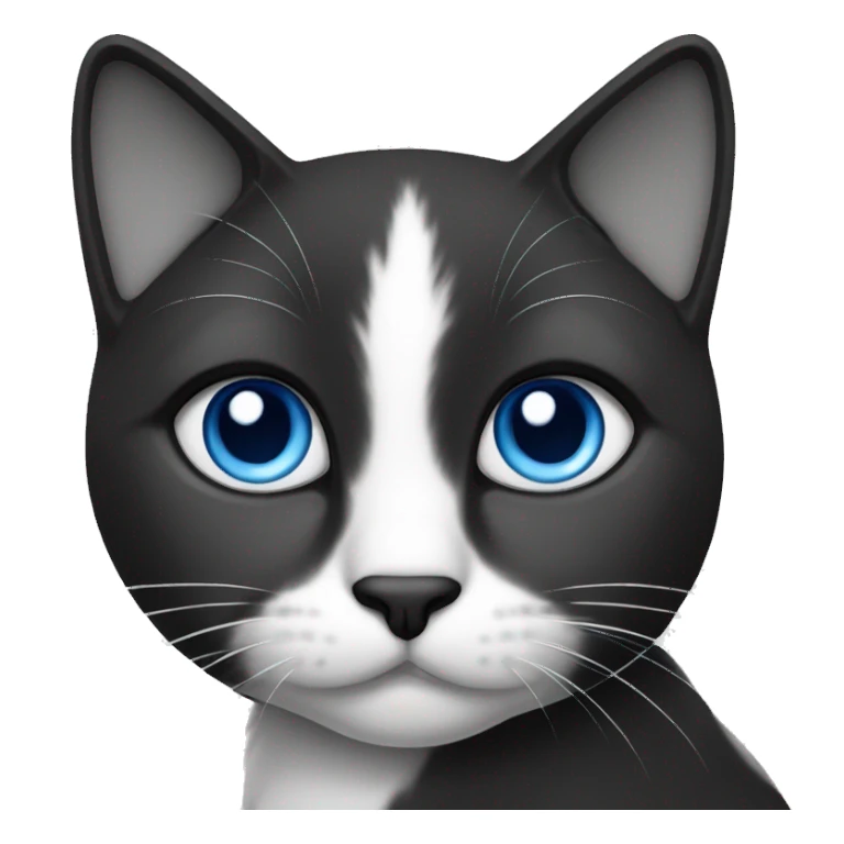 cat black and white blue eyes sticker