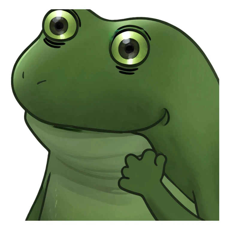 pepe the frog with sparkling eyes, happy expression sticker