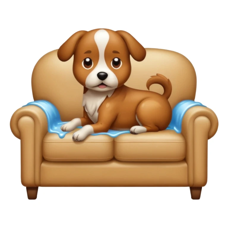 Dog peeing on couch  sticker